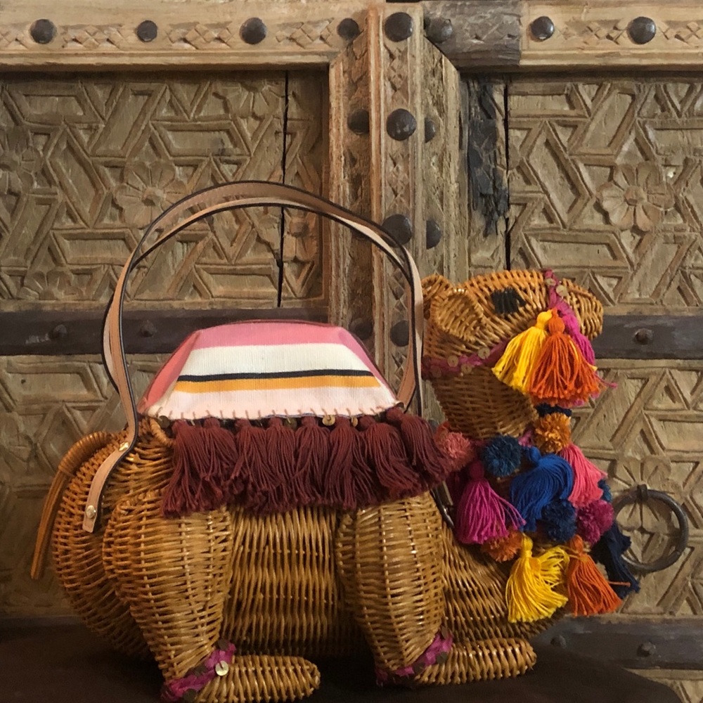 Kate spade wicker camel bag